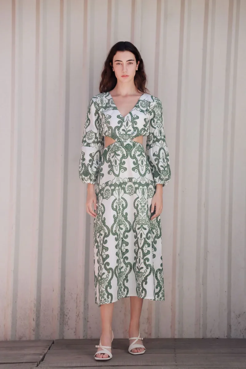 Vestido Midi Escote V - Imagen 3