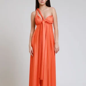 Vestido Fiesta Multifuncional Color Naranja Claro