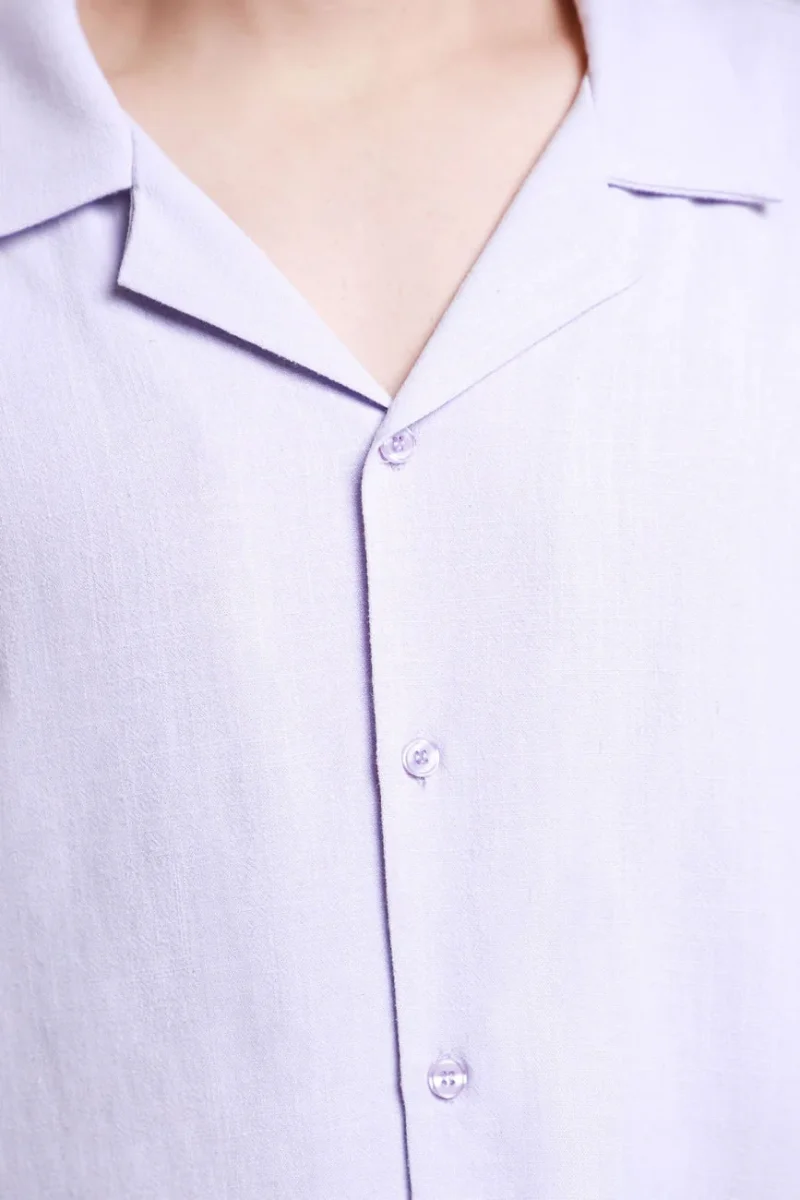 Camisa Mezcla De Lino Manga Corta - Imagen 5