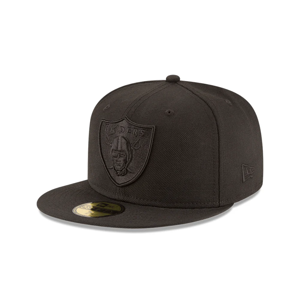 NEW ERA 59FIFTY NFL LAS VEGAS RAIDERS BLACK ON BLACK GORRA CERRADA NEGRA - Imagen 2