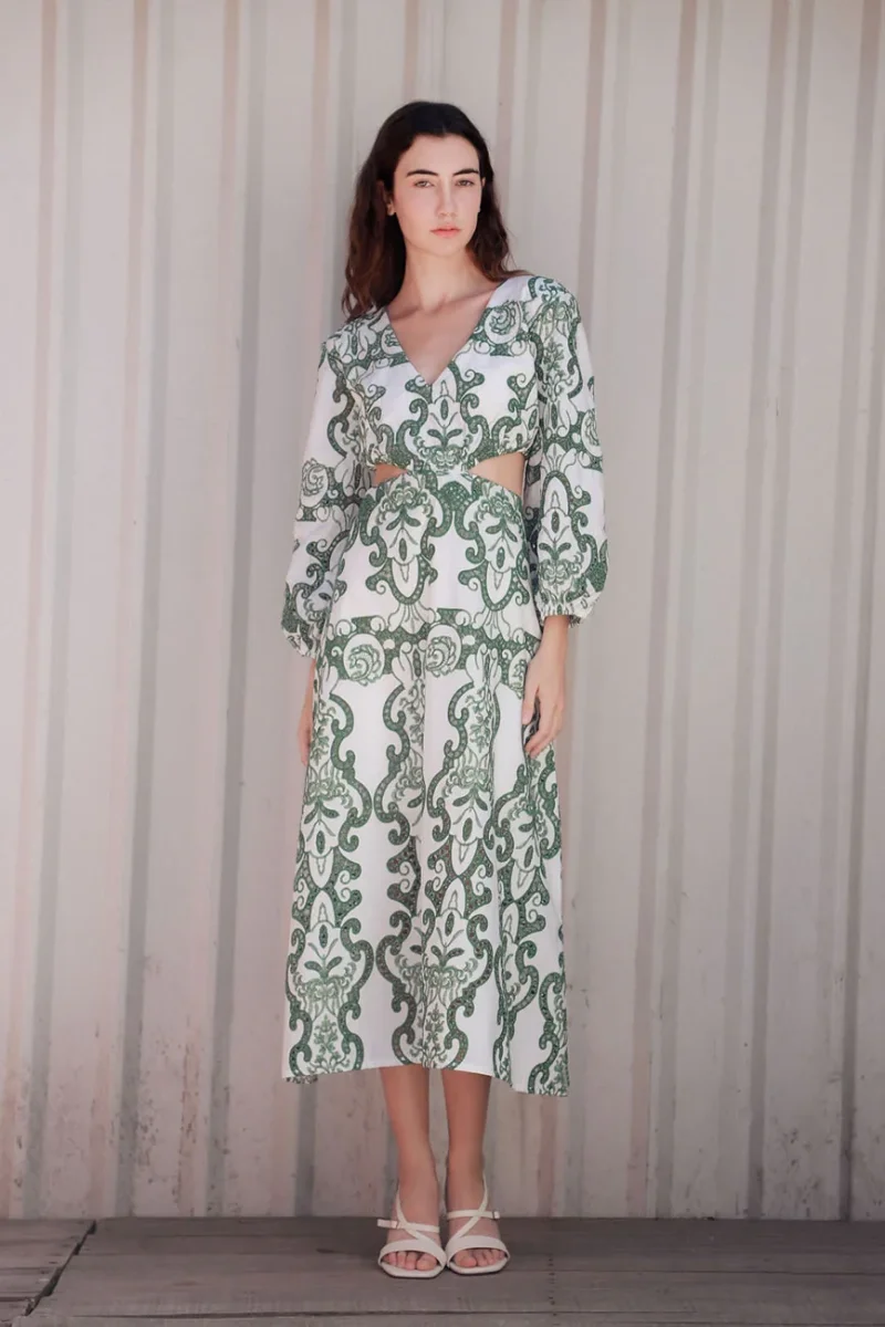 Vestido Midi Escote V - Imagen 2
