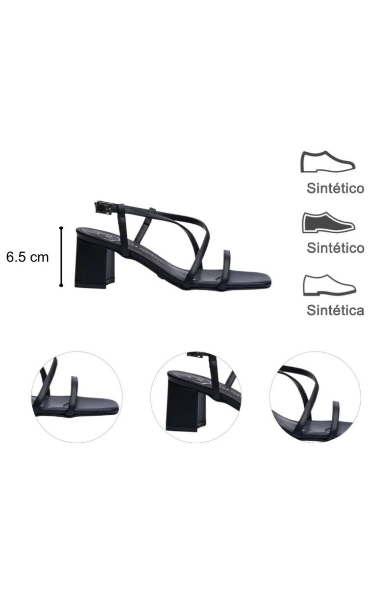 Sandalia Tacón Para Mujer Lob Footwear Negro 81205724 - Imagen 9