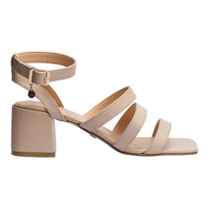 Sandalia Tacón Para Mujer Lob Footwear  Beige 82305712