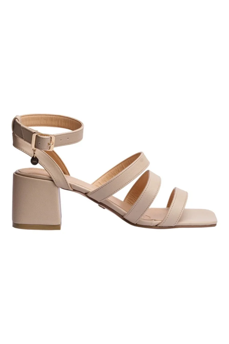 Sandalia Tacón Para Mujer Lob Footwear Beige 82305712