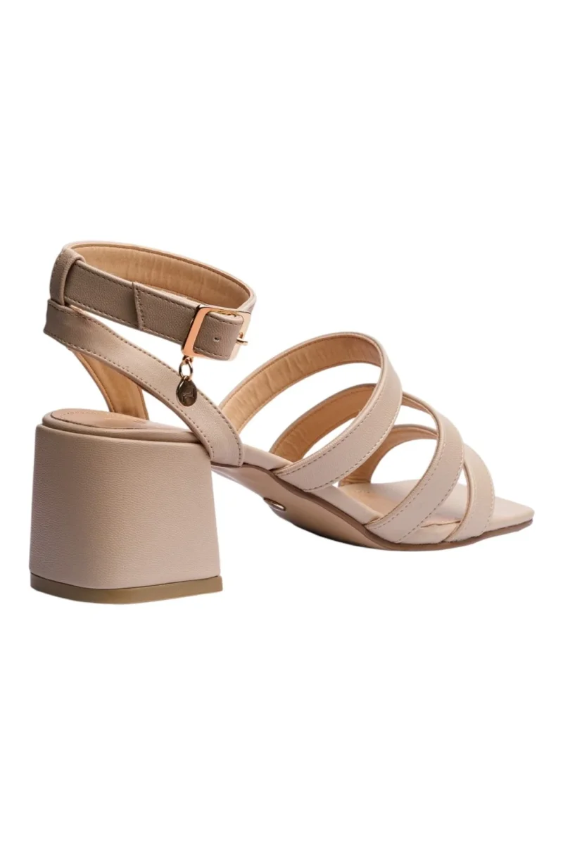 Sandalia Tacón Para Mujer Lob Footwear Beige 82305712 - Imagen 4