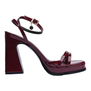 Sandalia Tacón Para Mujer Lob Footwear Rojo 83705739