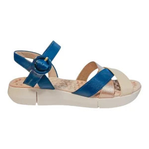 Sandalia Cuña Para Mujer Lob Footwear Azul 86805073