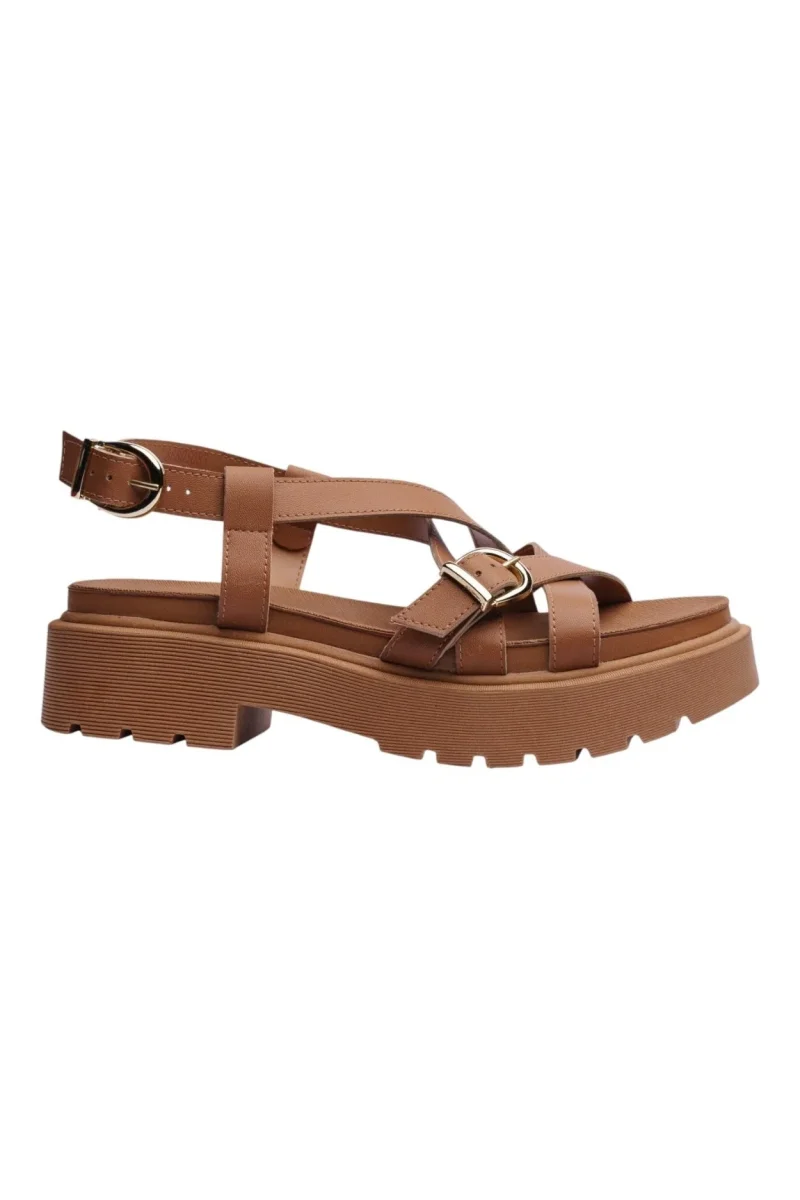 Sandalia Piso Para Mujer Lob Footwear Napa Turim Café 86805083