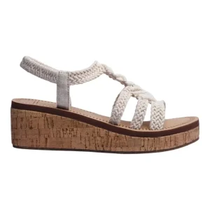 Sandalia Cuña Beige Para Mujer De Crochet Lob Footwear 90605046