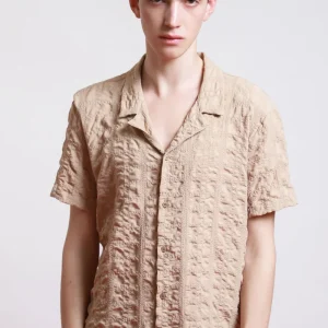 Camisa Resort Manga Corta Con Textura