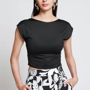 Blusa Manga Corta Escote En Espalda