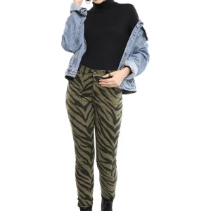 Pantalón Gabardina Estampado Corte Skinny