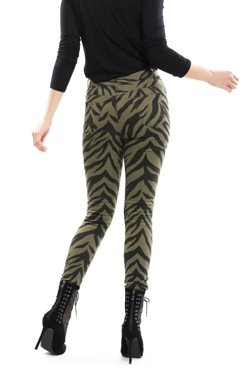 Pantalón Gabardina Estampado Corte Skinny - Imagen 4