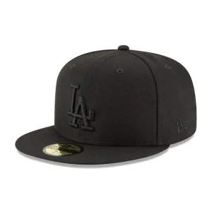 NEW ERA 59FIFTY MLB BASICA LA DODGERS LOGO NEGRO GORRA CERRADA NEGRA