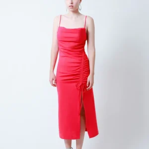 Vestido Midi Fiesta Frunce en Costado