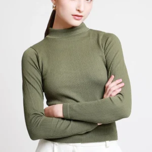 Blusa Cuello Mock Manga Larga