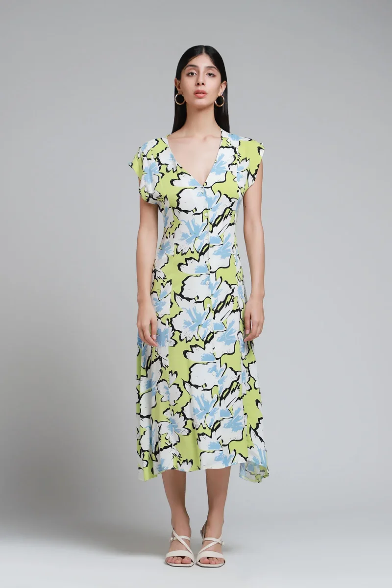 Vestido Midi Escote Profundo - Imagen 2