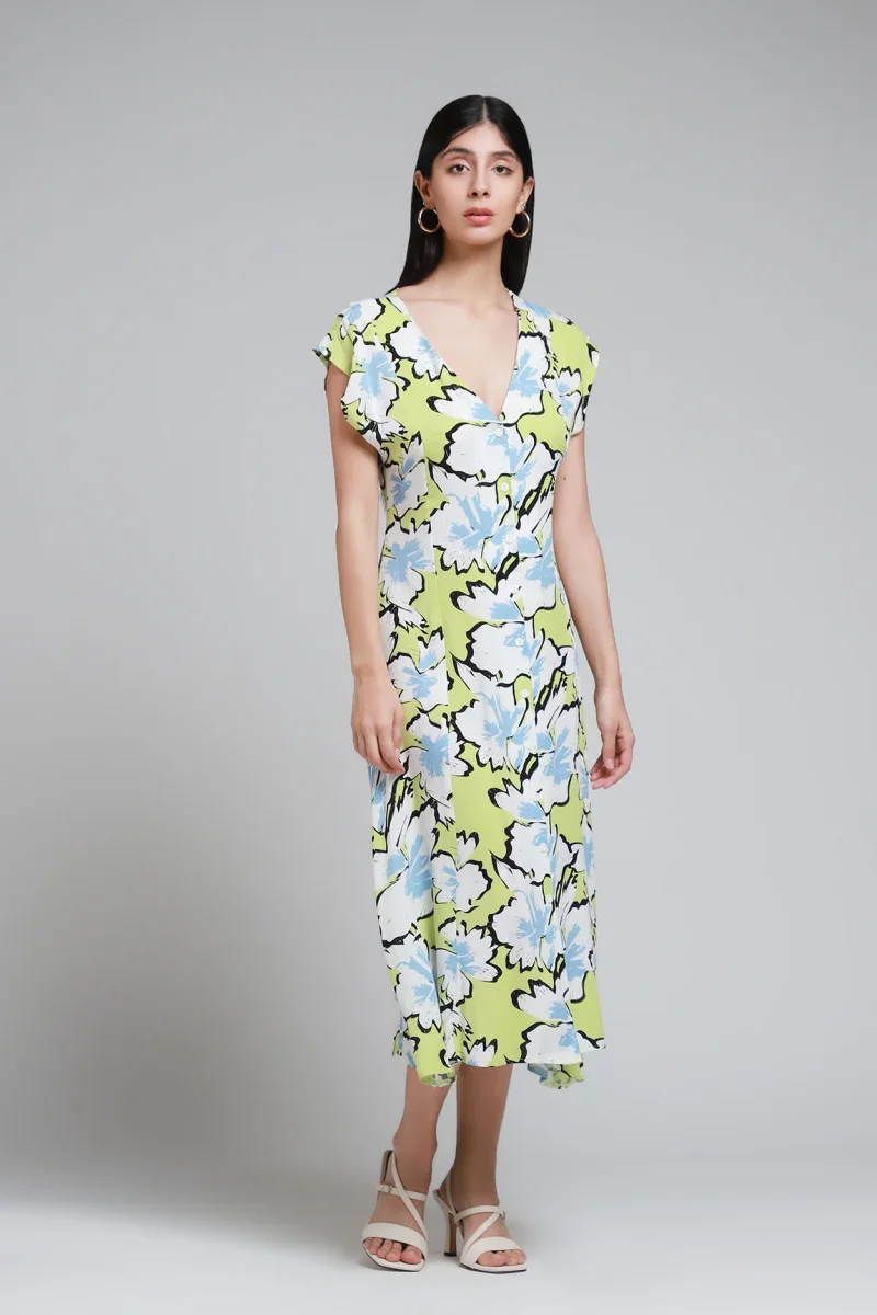 Vestido Midi Escote Profundo - Imagen 3