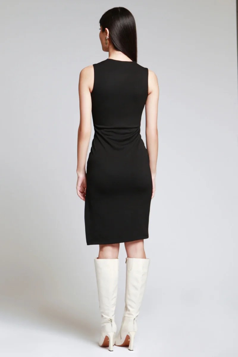 Vestido Midi Escote Cuadrado Con Abertura - Imagen 4