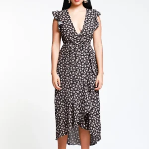 Vestido Midi Escote Cruzado